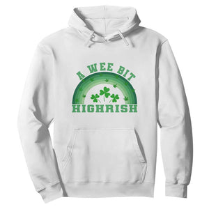 Funny St. Patrick's Day Marijuana Hoodie A Wee Bit Highrish 420 Weed Cannabis TS09 White Print Your Wear