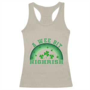 Funny St. Patrick's Day Marijuana Racerback Tank Top A Wee Bit Highrish 420 Weed Cannabis TS09 Sand Print Your Wear