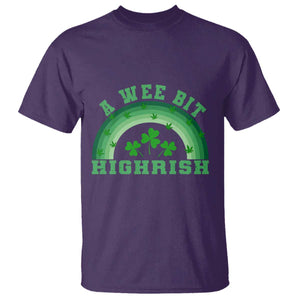Funny St. Patrick's Day Marijuana T Shirt A Wee Bit Highrish 420 Weed Cannabis TS09 Purple Print Your Wear