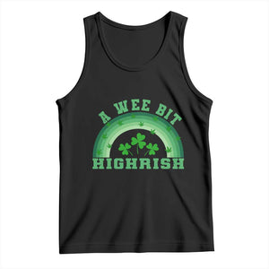 Funny St. Patrick's Day Marijuana Tank Top A Wee Bit Highrish 420 Weed Cannabis TS09 Black Print Your Wear