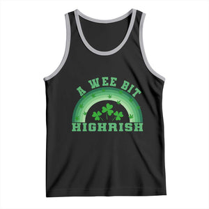 Funny St. Patrick's Day Marijuana Tank Top A Wee Bit Highrish 420 Weed Cannabis TS09 Black Athletic Heather Print Your Wear