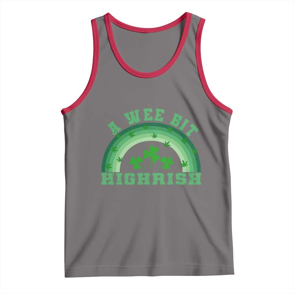 Funny St. Patrick's Day Marijuana Tank Top A Wee Bit Highrish 420 Weed Cannabis TS09 Deep Heather Red Print Your Wear