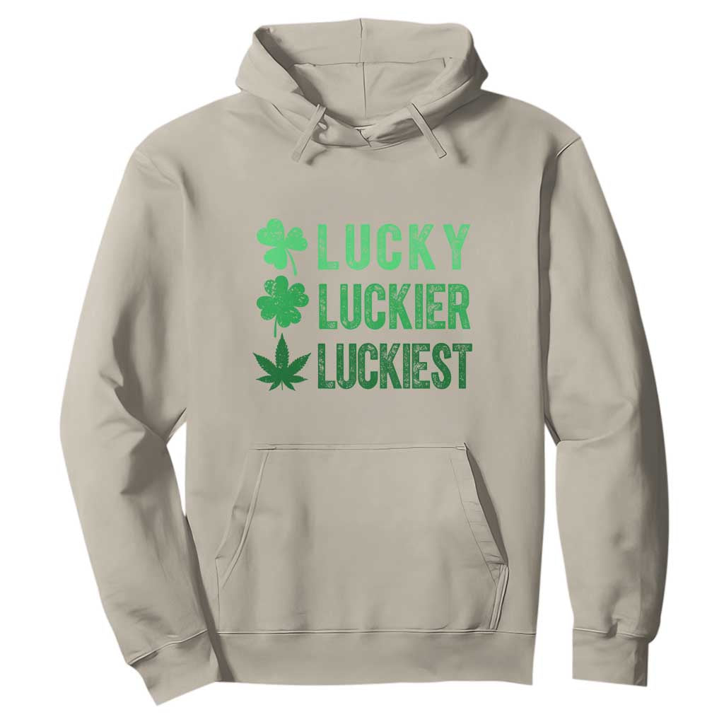 Funny St. Patrick's Day Weed Hoodie Lucky Luckiest Cannabis Shamrock TS09 Sand Print Your Wear