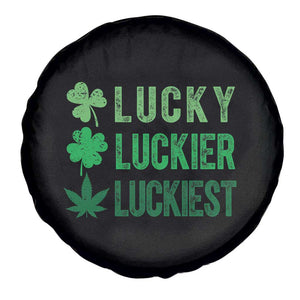 Funny St. Patrick's Day Weed Spare Tire Cover Lucky Luckiest Cannabis Shamrock TS09 Print Your Wear
