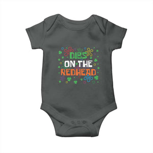 Funny St. Patrick's Day Baby Onesie Dibs On The Redhead TS09 Dark Heather Print Your Wear