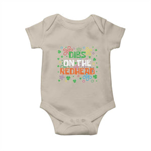 Funny St. Patrick's Day Baby Onesie Dibs On The Redhead TS09 Sand Print Your Wear