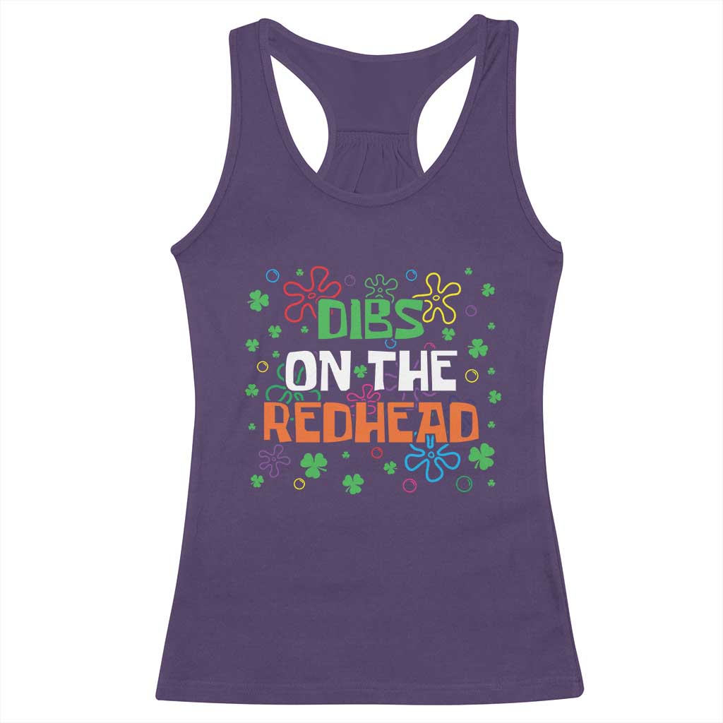 Funny St. Patrick's Day Racerback Tank Top Dibs On The Redhead TS09 Purple Print Your Wear