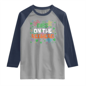 Funny St. Patrick's Day Raglan Shirt Dibs On The Redhead TS09 Sport Gray Navy Print Your Wear