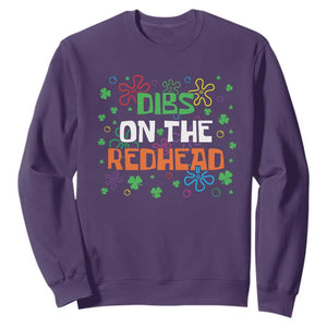 Funny St. Patrick's Day Sweatshirt Dibs On The Redhead TS09 Purple Print Your Wear