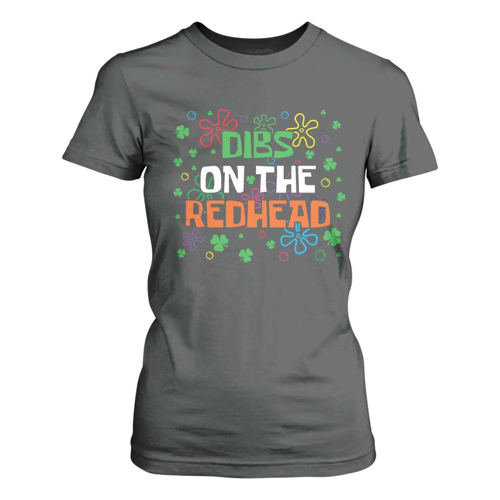 Funny St. Patrick's Day T Shirt For Women Dibs On The Redhead TS09 Dark Heather Print Your Wear