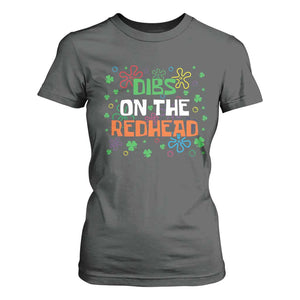 Funny St. Patrick's Day T Shirt For Women Dibs On The Redhead TS09 Dark Heather Print Your Wear