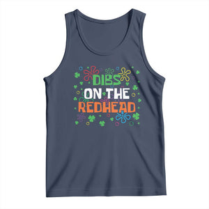 Funny St. Patrick's Day Tank Top Dibs On The Redhead TS09 Navy Print Your Wear