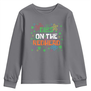 Funny St. Patrick's Day Youth Sweatshirt Dibs On The Redhead TS09 Charcoal Print Your Wear