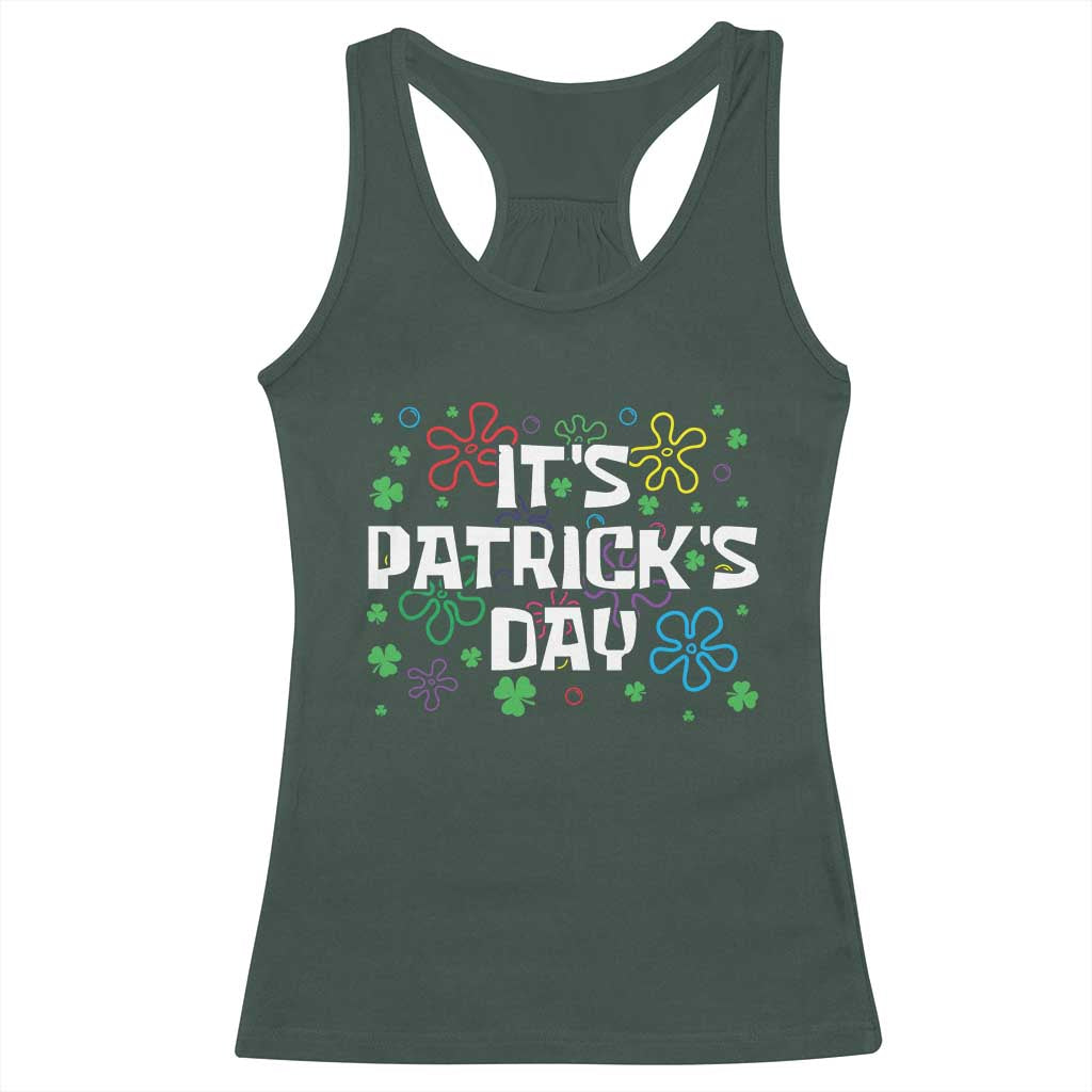 Funny It's St. Patrick's Day Racerback Tank Top TS09 Dark Forest Green Print Your Wear