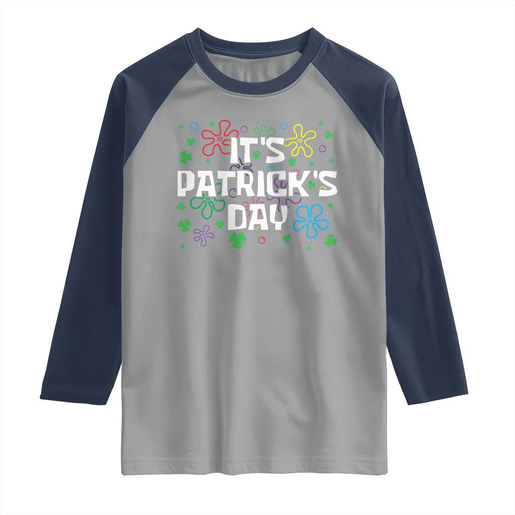 Funny It's St. Patrick's Day Raglan Shirt TS09 Sport Gray Navy Print Your Wear