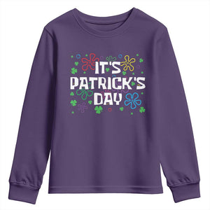 Funny It's St. Patrick's Day Youth Sweatshirt TS09 Purple Print Your Wear