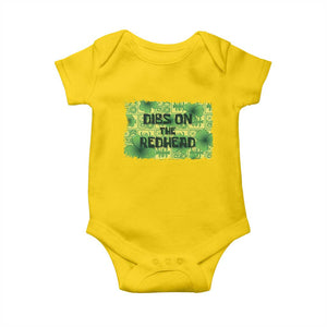 Funny St. Patrick's Day Dibs On The Redhead Baby Onesie TS09 Daisy Print Your Wear