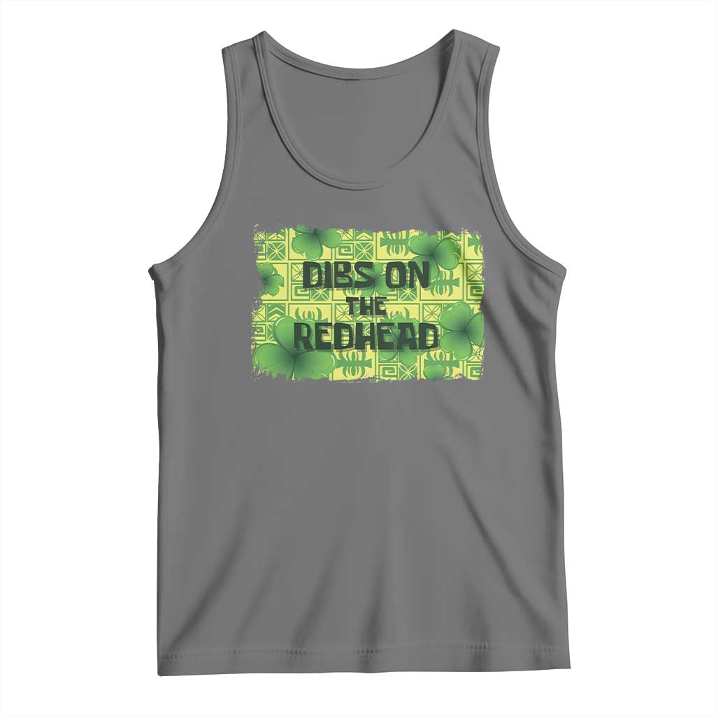 Funny St. Patrick's Day Dibs On The Redhead Tank Top TS09 Black Heather Print Your Wear