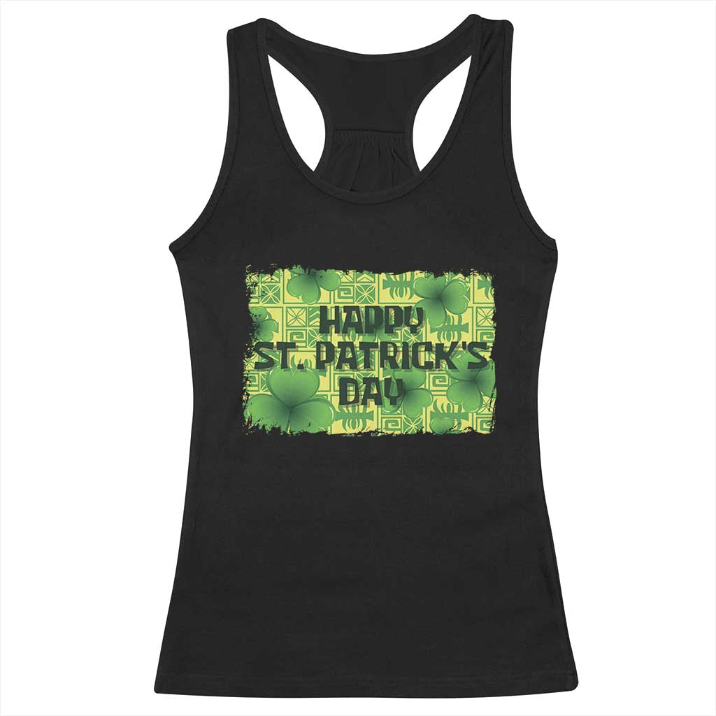 Funny Happy St. Patrick's Day Racerback Tank Top TS09 Black Print Your Wear