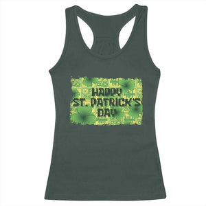 Funny Happy St. Patrick's Day Racerback Tank Top TS09 Dark Forest Green Print Your Wear