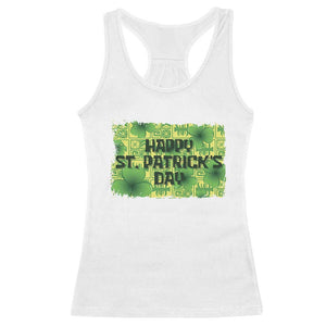 Funny Happy St. Patrick's Day Racerback Tank Top TS09 White Print Your Wear