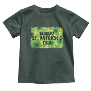 Funny Happy St. Patrick's Day Toddler T Shirt TS09 Dark Forest Green Print Your Wear