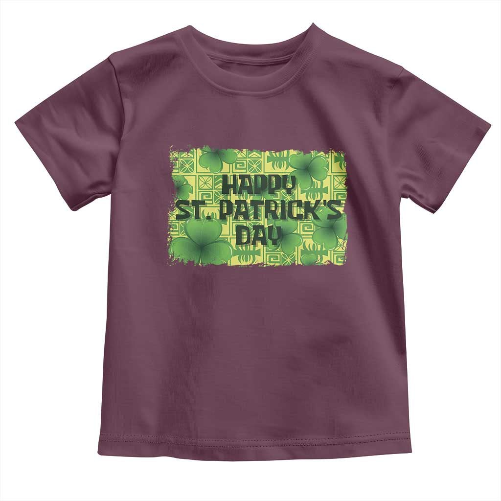 Funny Happy St. Patrick's Day Toddler T Shirt TS09 Maroon Print Your Wear