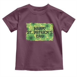 Funny Happy St. Patrick's Day Toddler T Shirt TS09 Maroon Print Your Wear