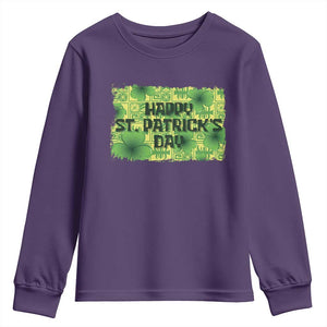 Funny Happy St. Patrick's Day Youth Sweatshirt TS09 Purple Print Your Wear