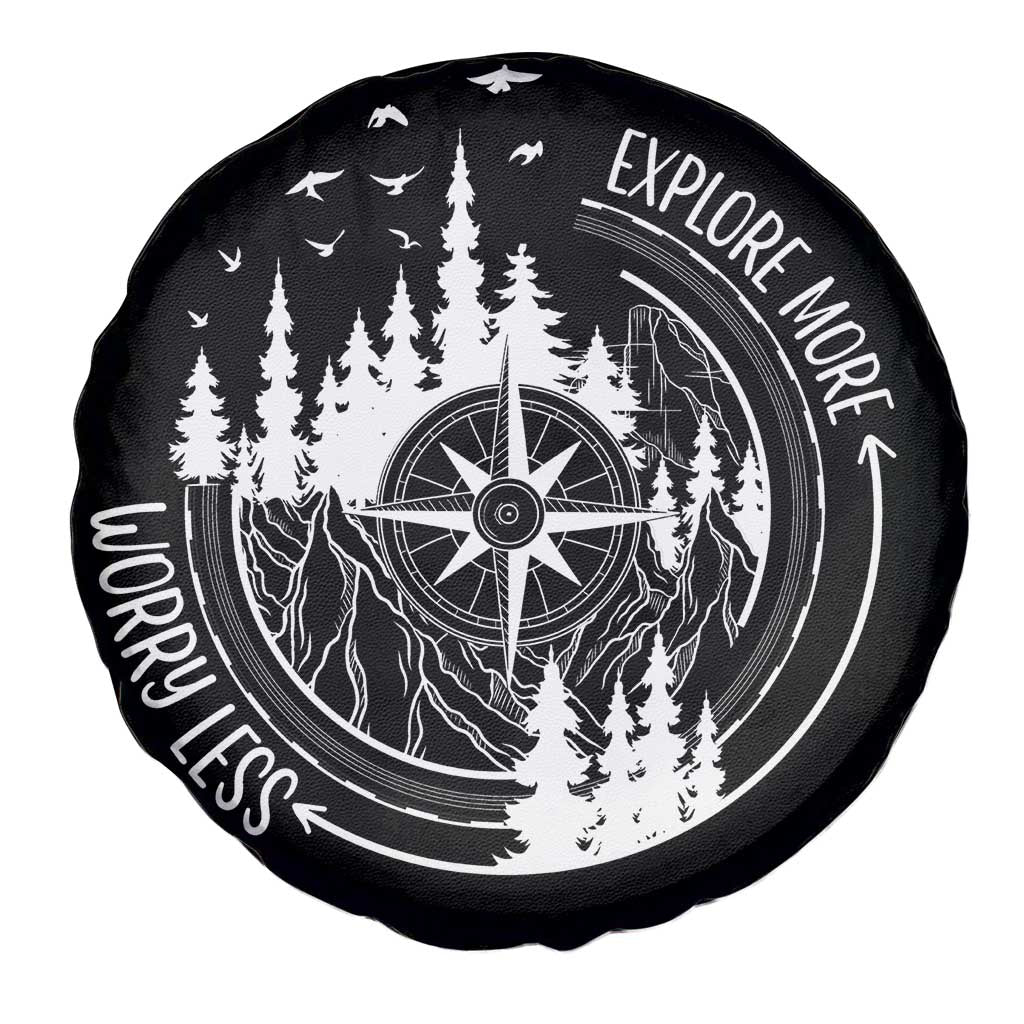 Camping Lover Spare Tire Cover Explore More Worry Less Adventure Outdoor Hiking Mountains Climber TS09 Print Your Wear
