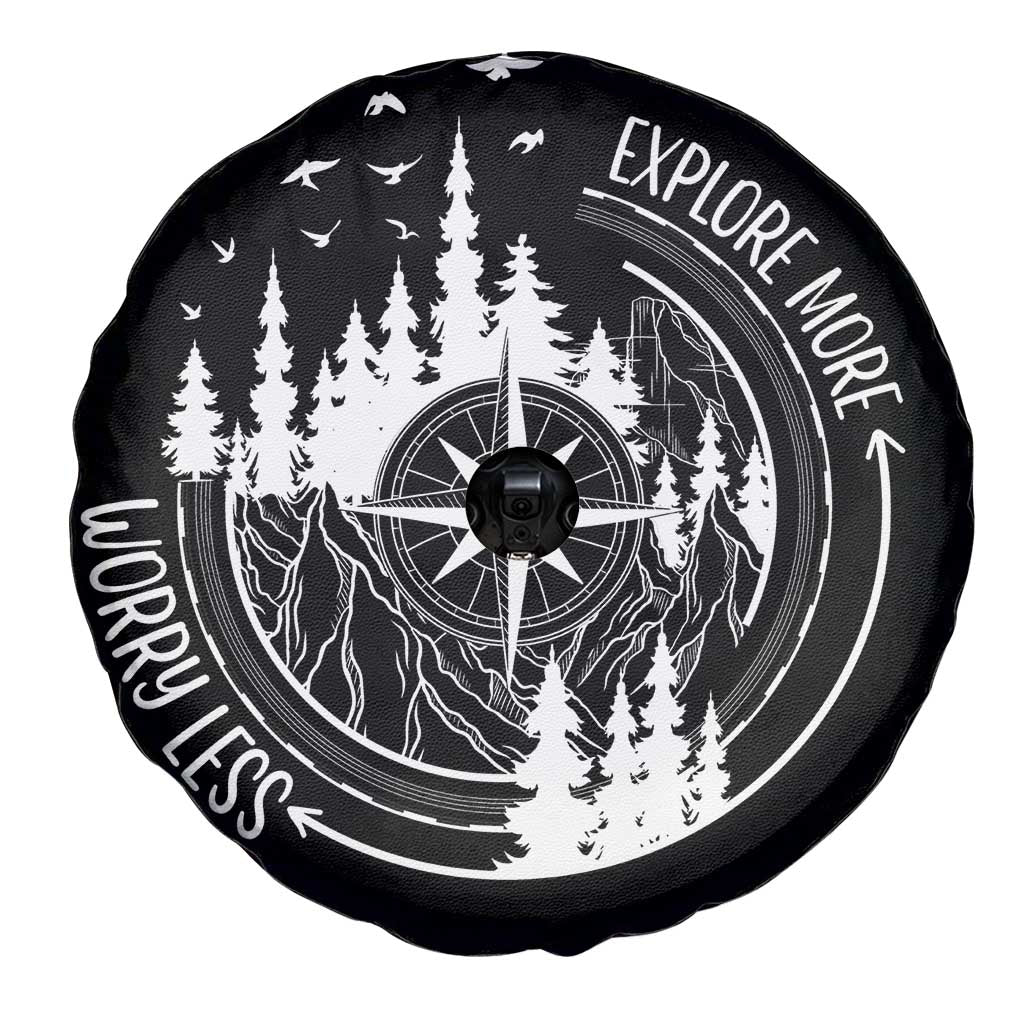 Camping Lover Spare Tire Cover Explore More Worry Less Adventure Outdoor Hiking Mountains Climber TS09 Print Your Wear