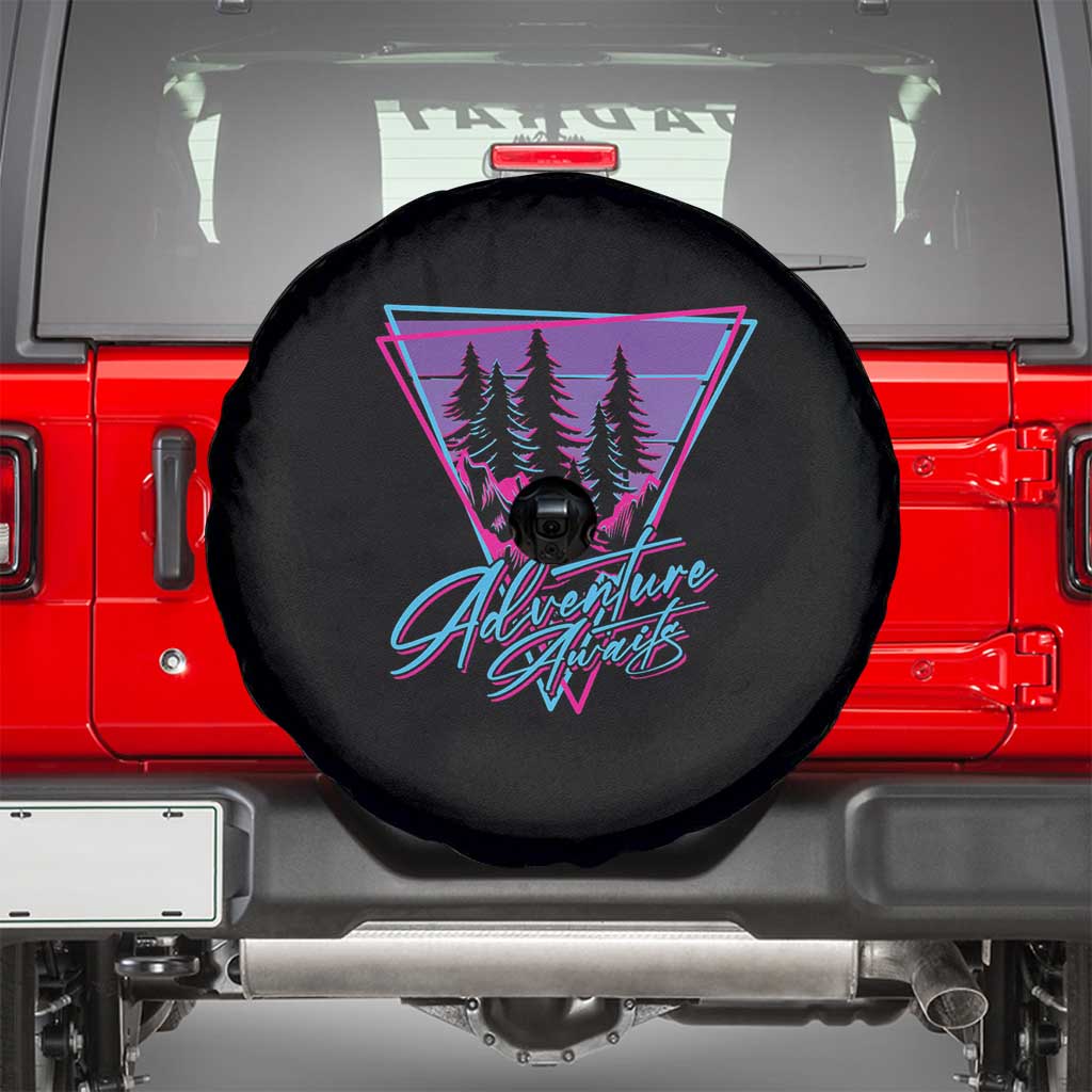 Camping Lover Spare Tire Cover Adventure Awaits Outdoors Hiking Mountains Climber TS09 Black Print Your Wear