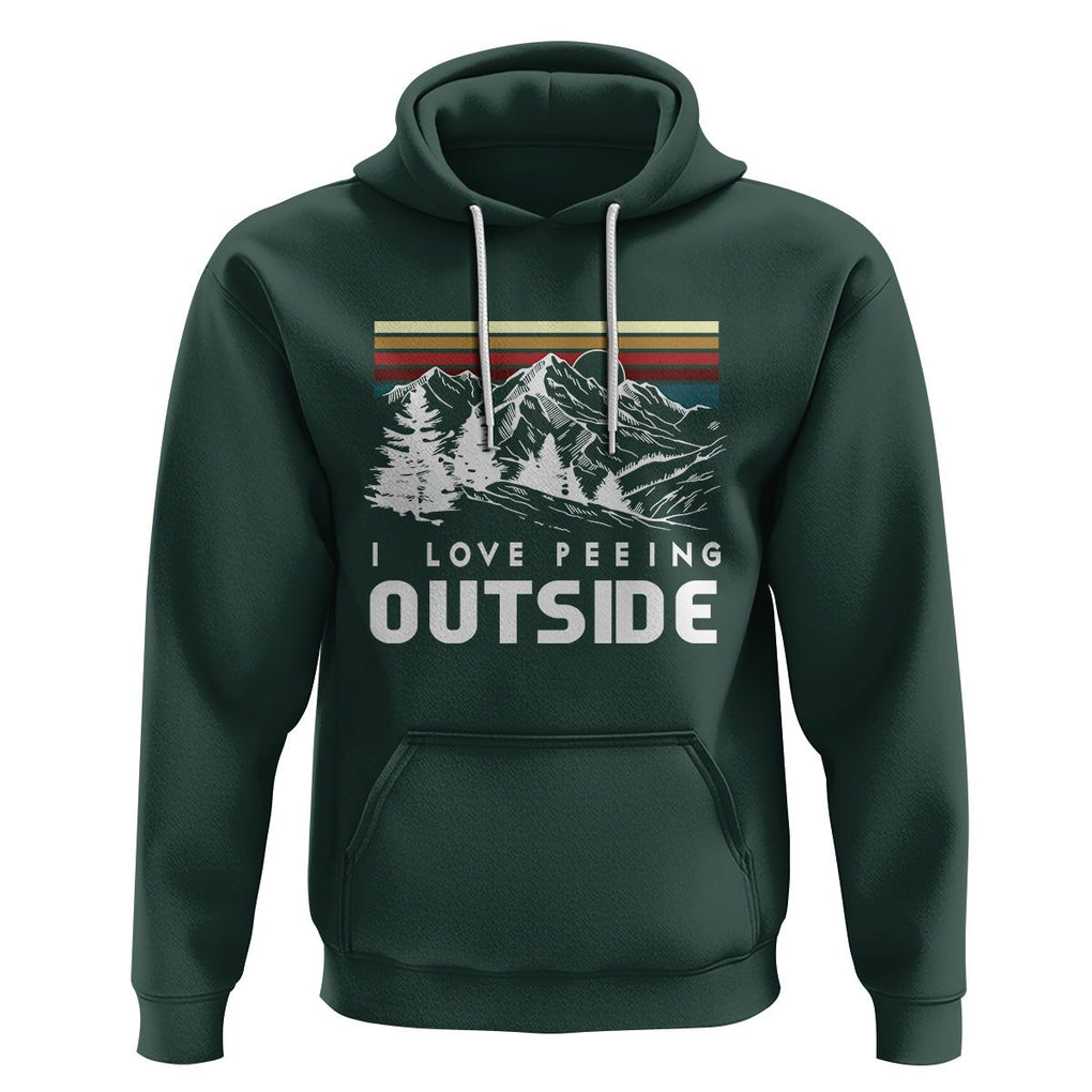 Funny Camping Hoodie I Love Peeing Outside Nature Lover Hiking Men TS09 Dark Forest Green Printyourwear