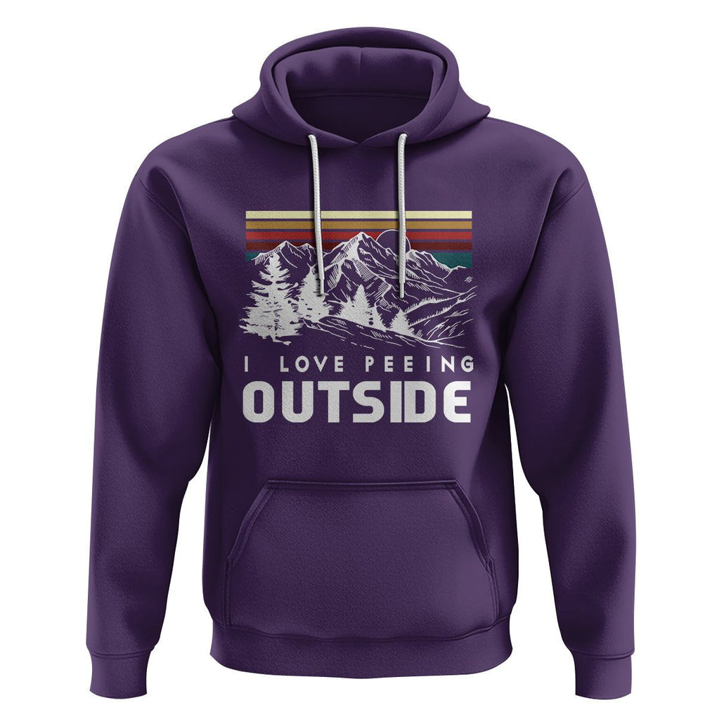 Funny Camping Hoodie I Love Peeing Outside Nature Lover Hiking Men TS09 Purple Printyourwear