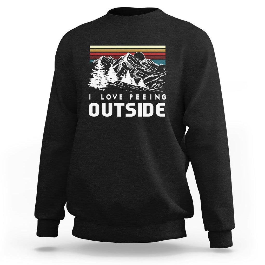 Funny Camping Sweatshirt I Love Peeing Outside Nature Lover Hiking Men TS09 Black Printyourwear