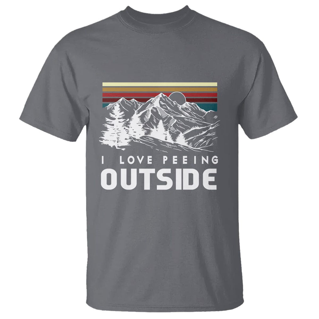 Funny Camping T Shirt I Love Peeing Outside Nature Lover Hiking Men TS09 Charcoal Printyourwear