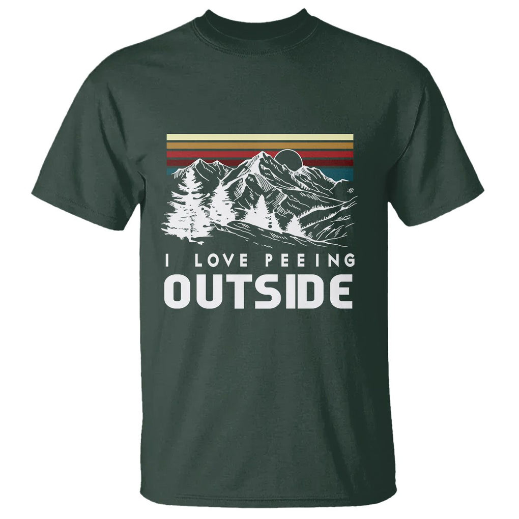 Funny Camping T Shirt I Love Peeing Outside Nature Lover Hiking Men TS09 Dark Forest Green Printyourwear