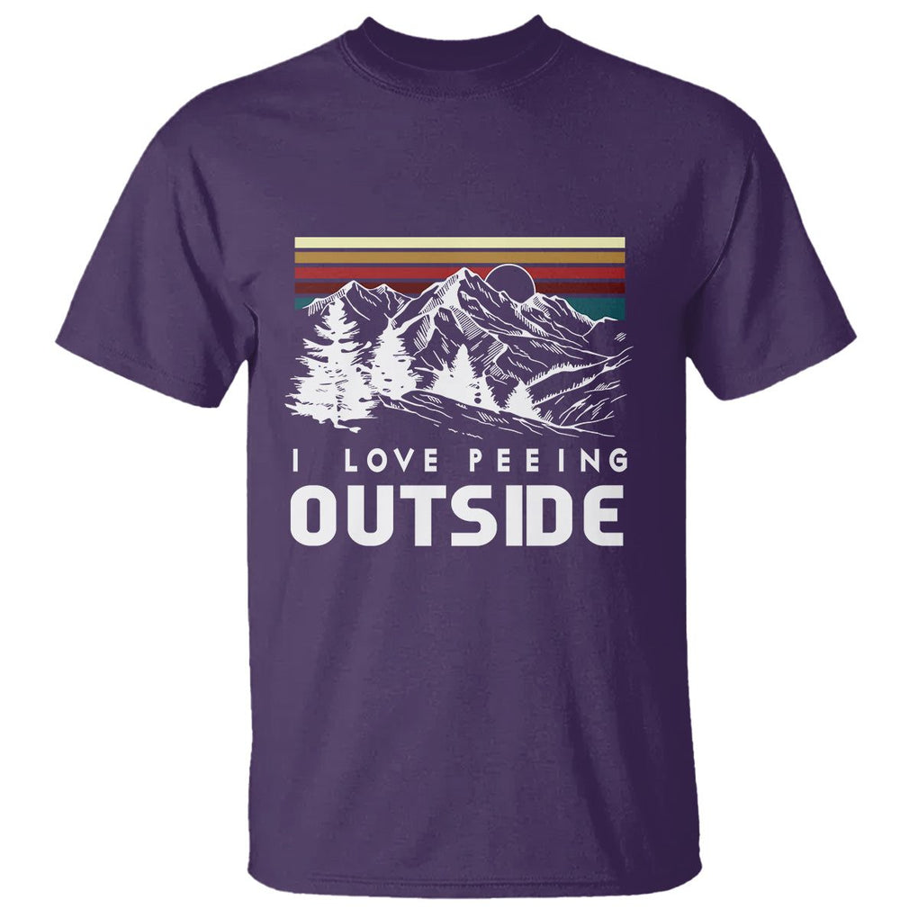 Funny Camping T Shirt I Love Peeing Outside Nature Lover Hiking Men TS09 Purple Printyourwear