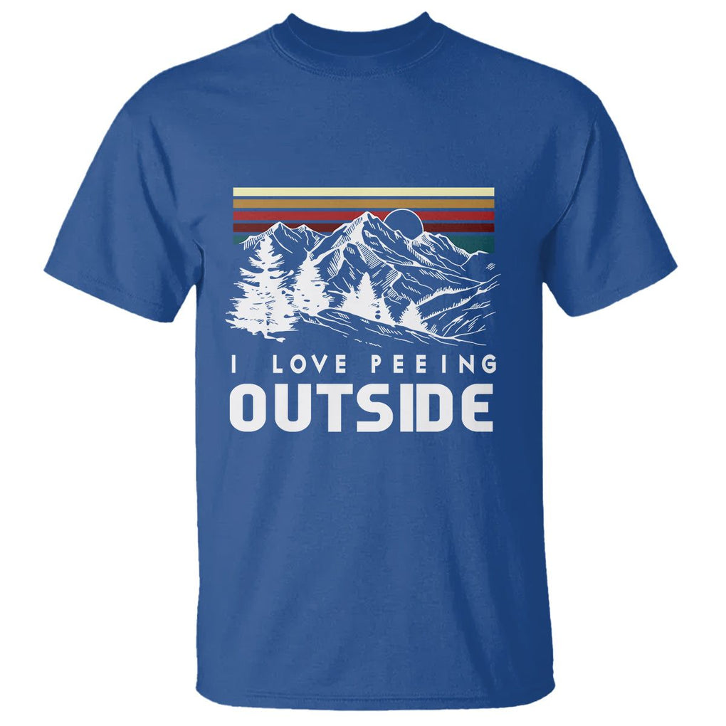 Funny Camping T Shirt I Love Peeing Outside Nature Lover Hiking Men TS09 Royal Blue Printyourwear