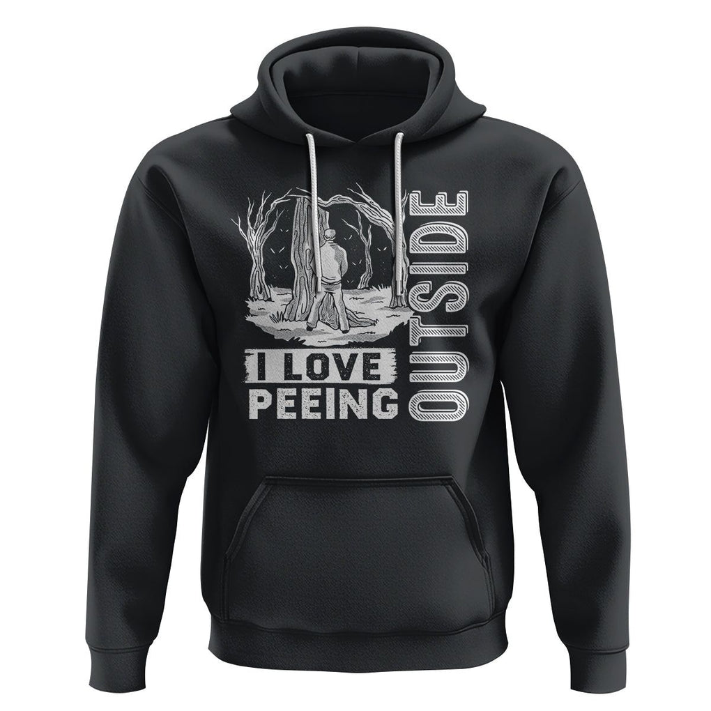 Funny Camping Hoodie I Love Peeing Outside Nature Lover Hiking Men TS09 Black Printyourwear