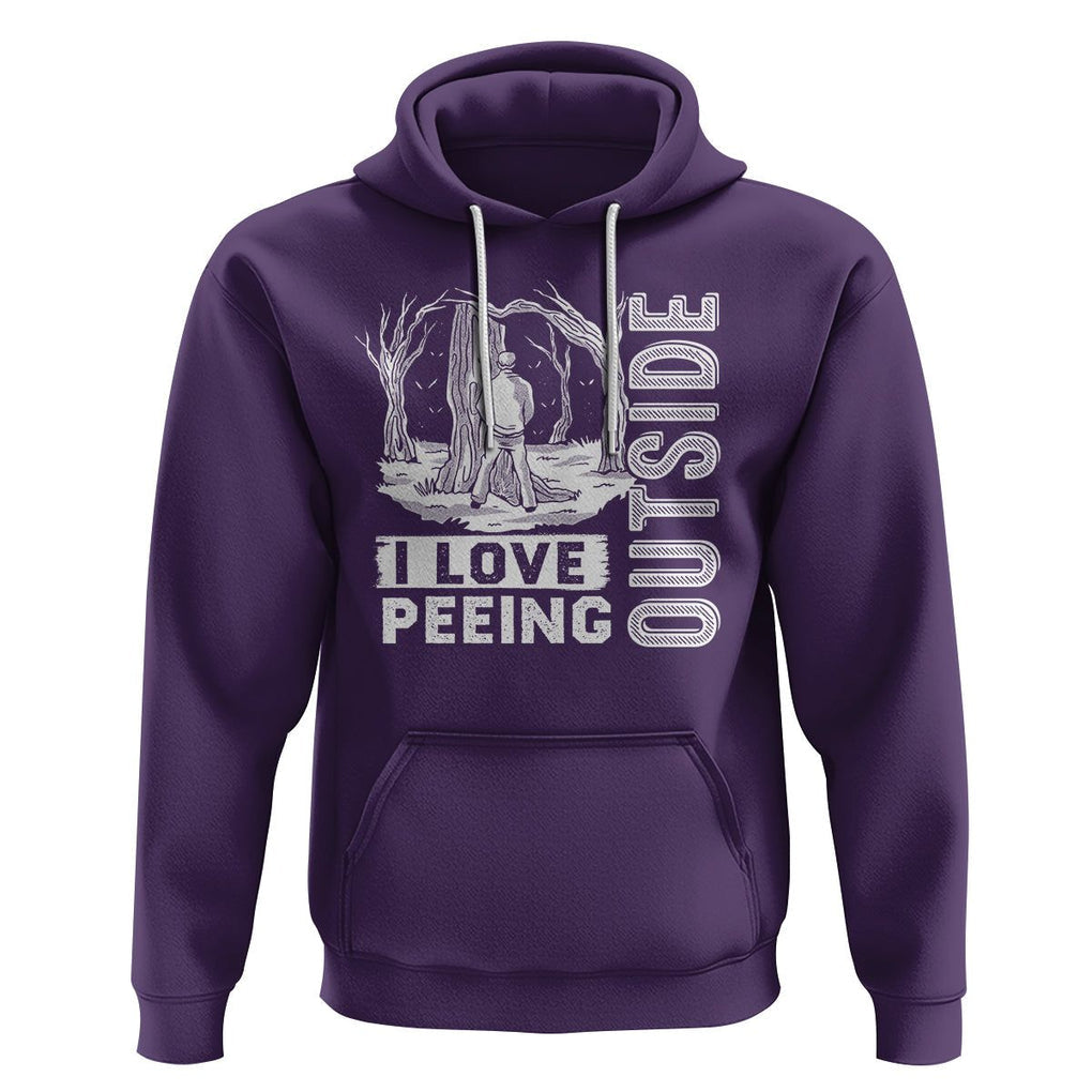 Funny Camping Hoodie I Love Peeing Outside Nature Lover Hiking Men TS09 Purple Printyourwear