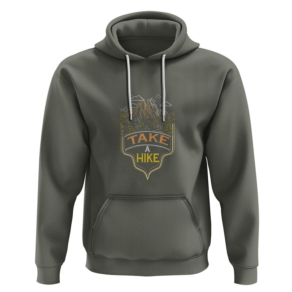 Hiking Lover Hoodie Take A Hike Outdoor Nature Scene TS09 Military Green Printyourwear