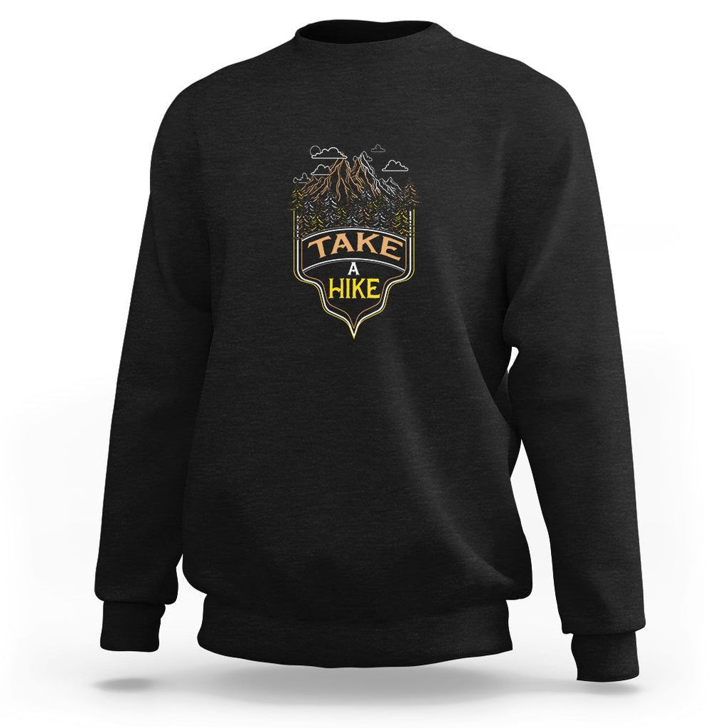Hiking Lover Sweatshirt Take A Hike Outdoor Nature Scene TS09 Black Printyourwear