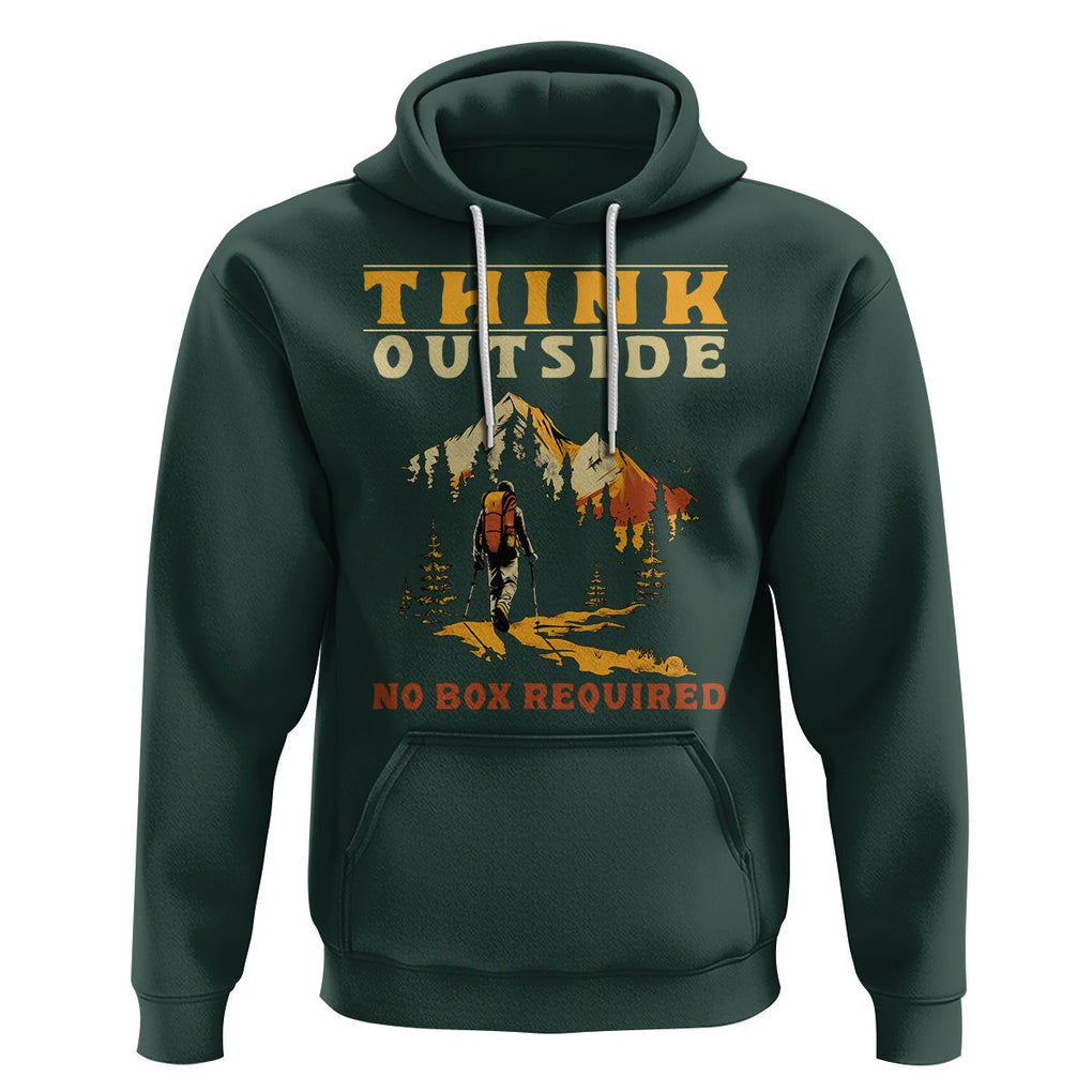 Nature Lover Hoodie Think Outside No Box Required TS09 Dark Forest Green Printyourwear