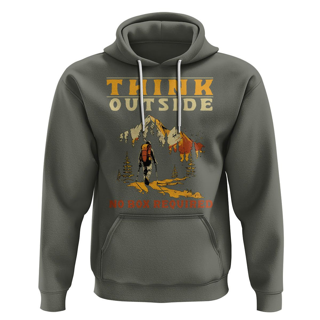 Nature Lover Hoodie Think Outside No Box Required TS09 Military Green Printyourwear