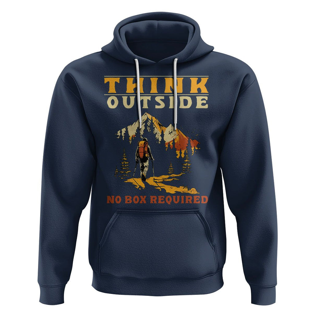 Nature Lover Hoodie Think Outside No Box Required TS09 Navy Printyourwear
