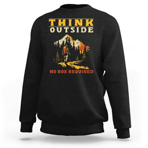 Nature Lover Sweatshirt Think Outside No Box Required TS09 Black Printyourwear