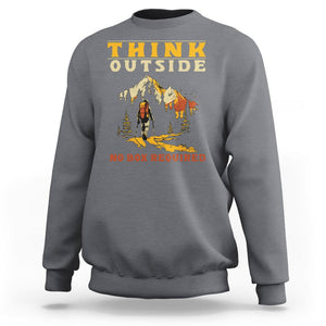 Nature Lover Sweatshirt Think Outside No Box Required TS09 Charcoal Printyourwear