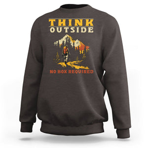Nature Lover Sweatshirt Think Outside No Box Required TS09 Dark Chocolate Printyourwear