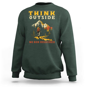 Nature Lover Sweatshirt Think Outside No Box Required TS09 Dark Forest Green Printyourwear